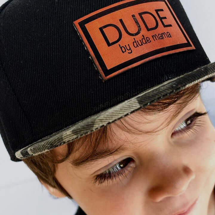 Boy hat | Dude Black w/ Camo Brim Hat