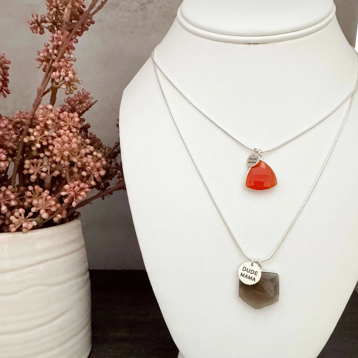 Engraved Dude Mama necklaces