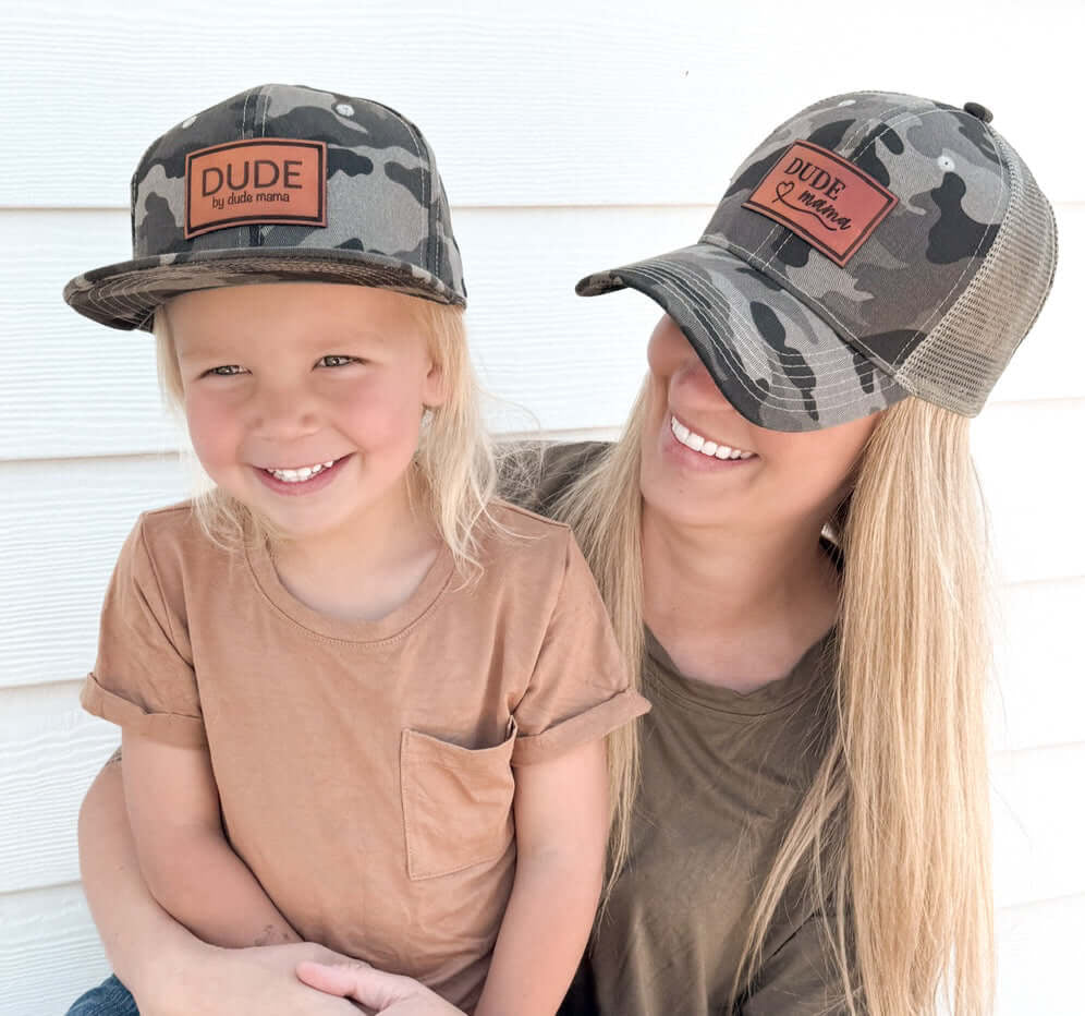 Mama & Dude Matching Camo Patch Hats