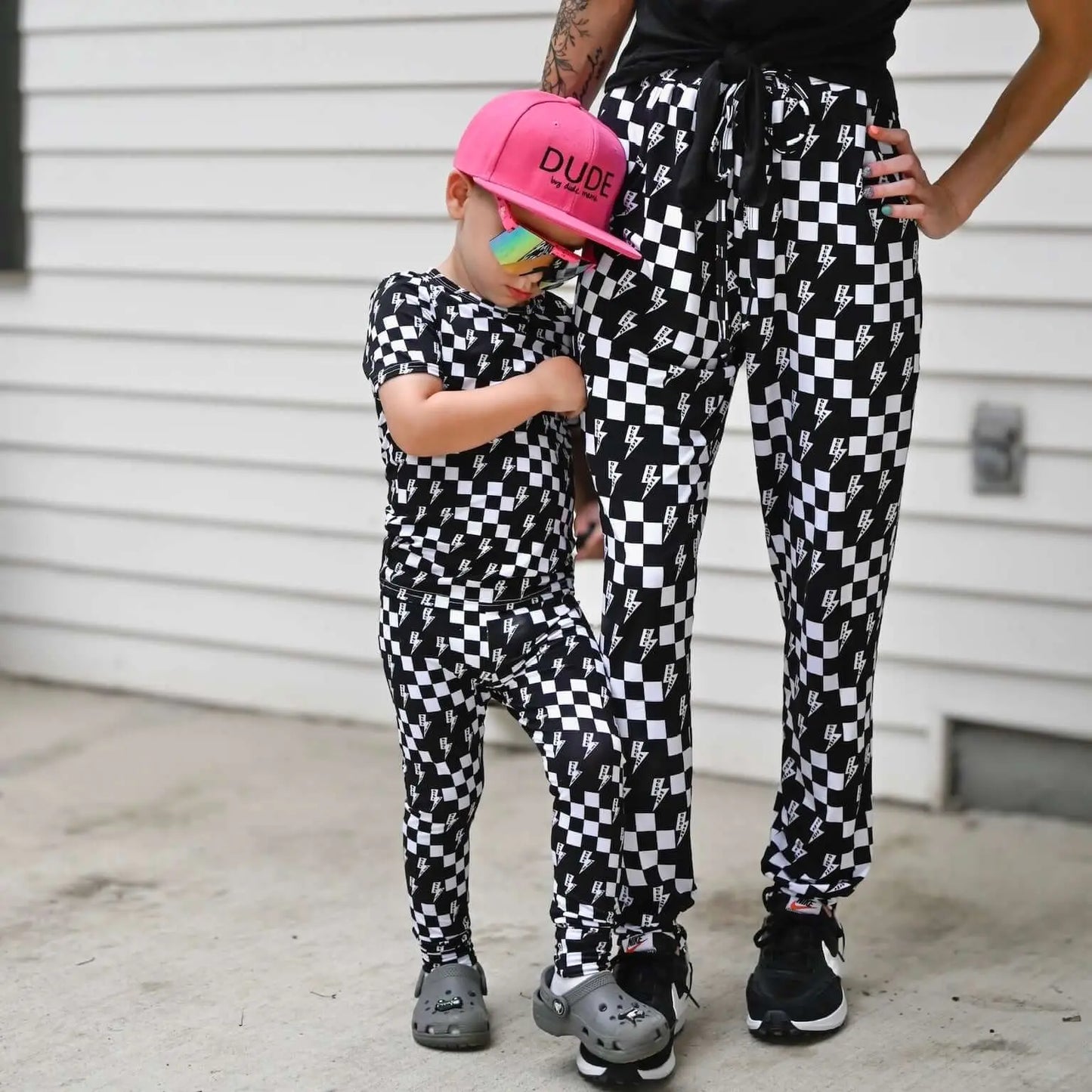 mom and son matching bamboo