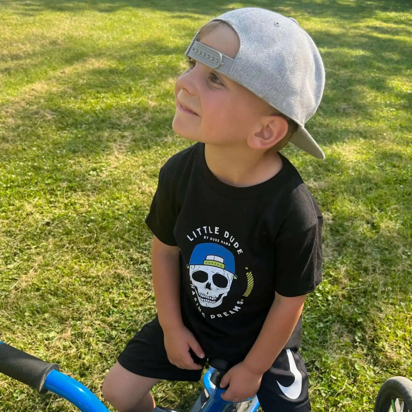 Light Gray Dudemobile Boy Hat Dude Mama