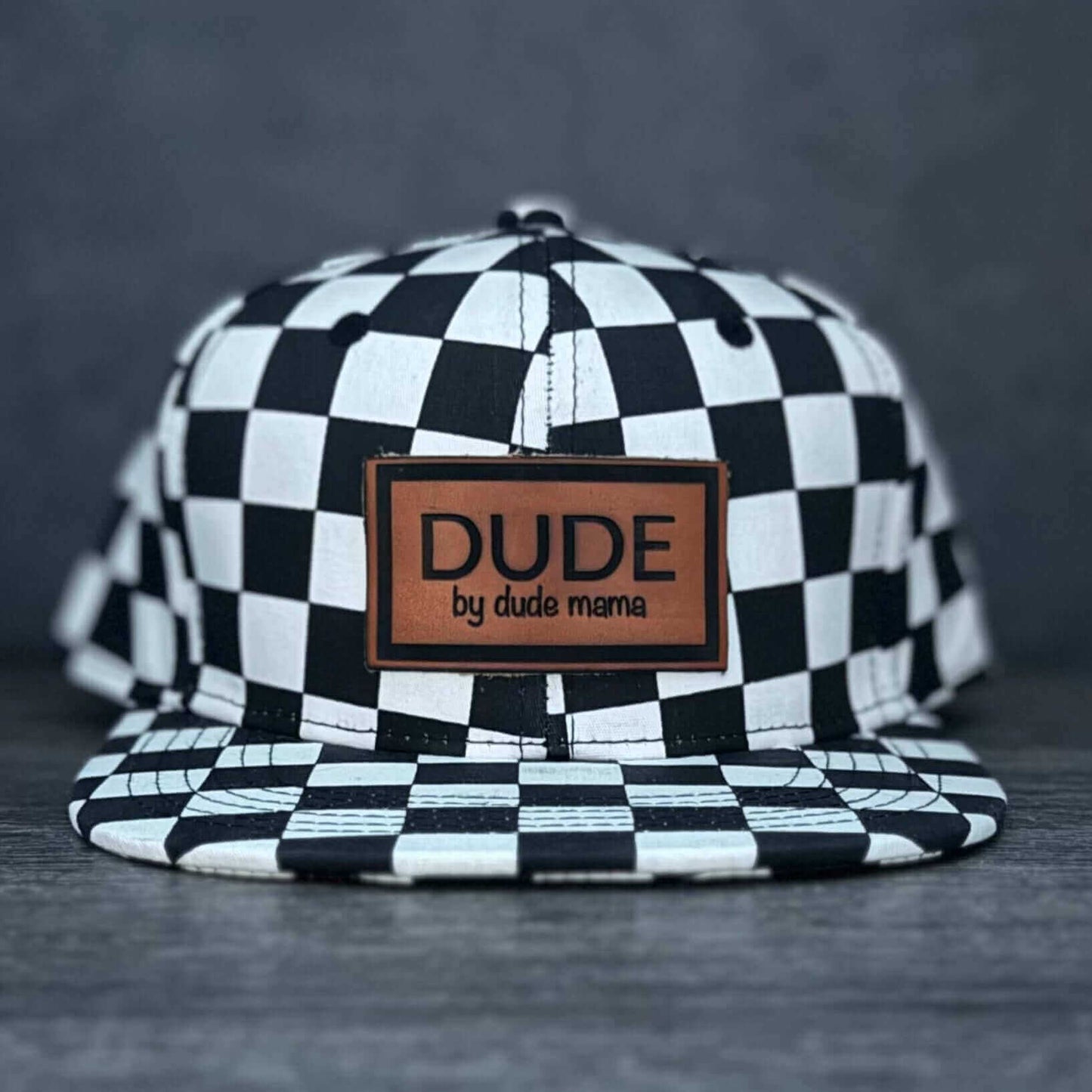 Boy hat | Dude Black & White Checkered Hat
