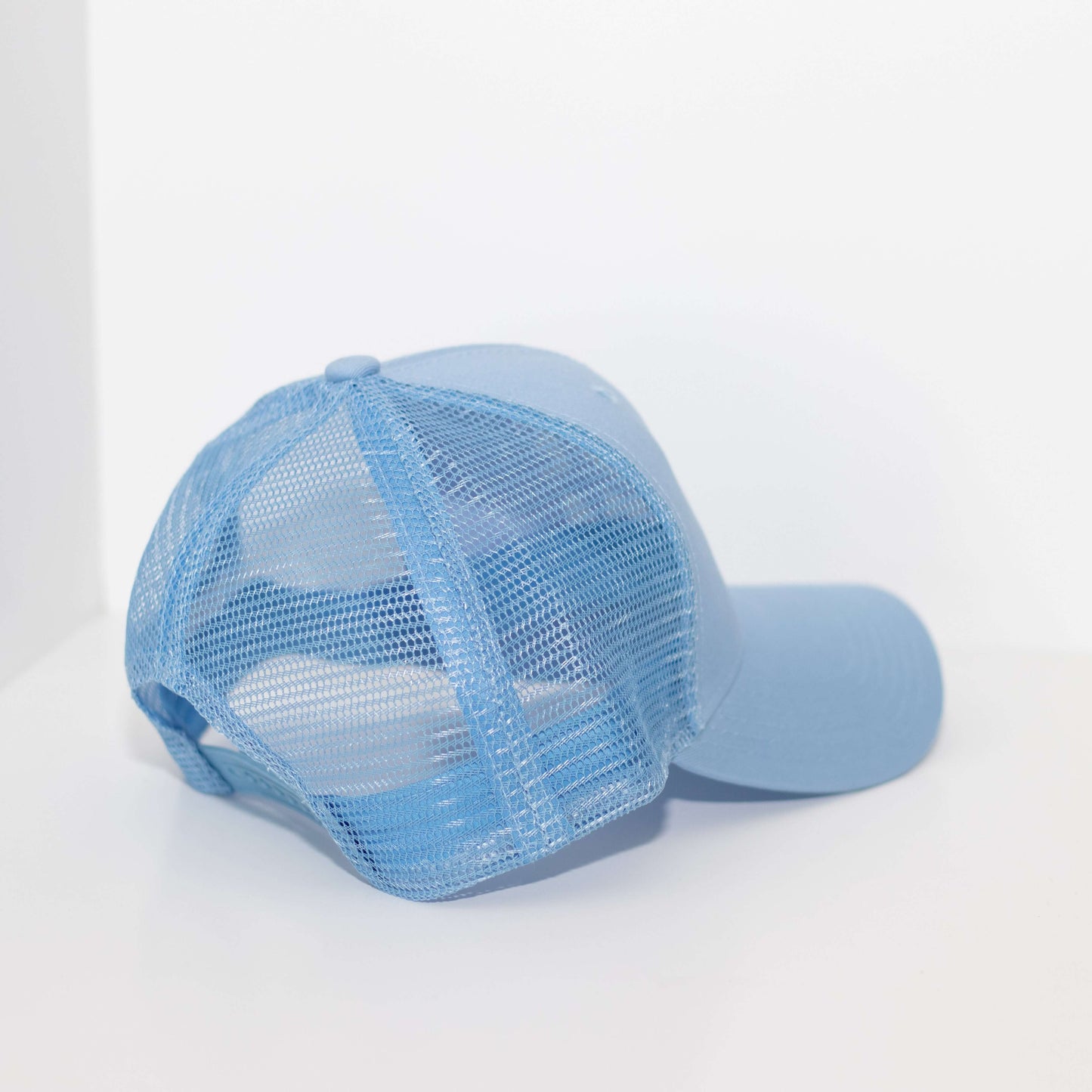 Dude Mama White Embroidered Light Blue Hat