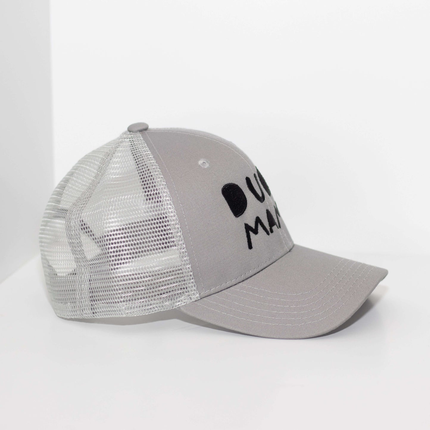Dude Mama Black Embroidered Grey Hat