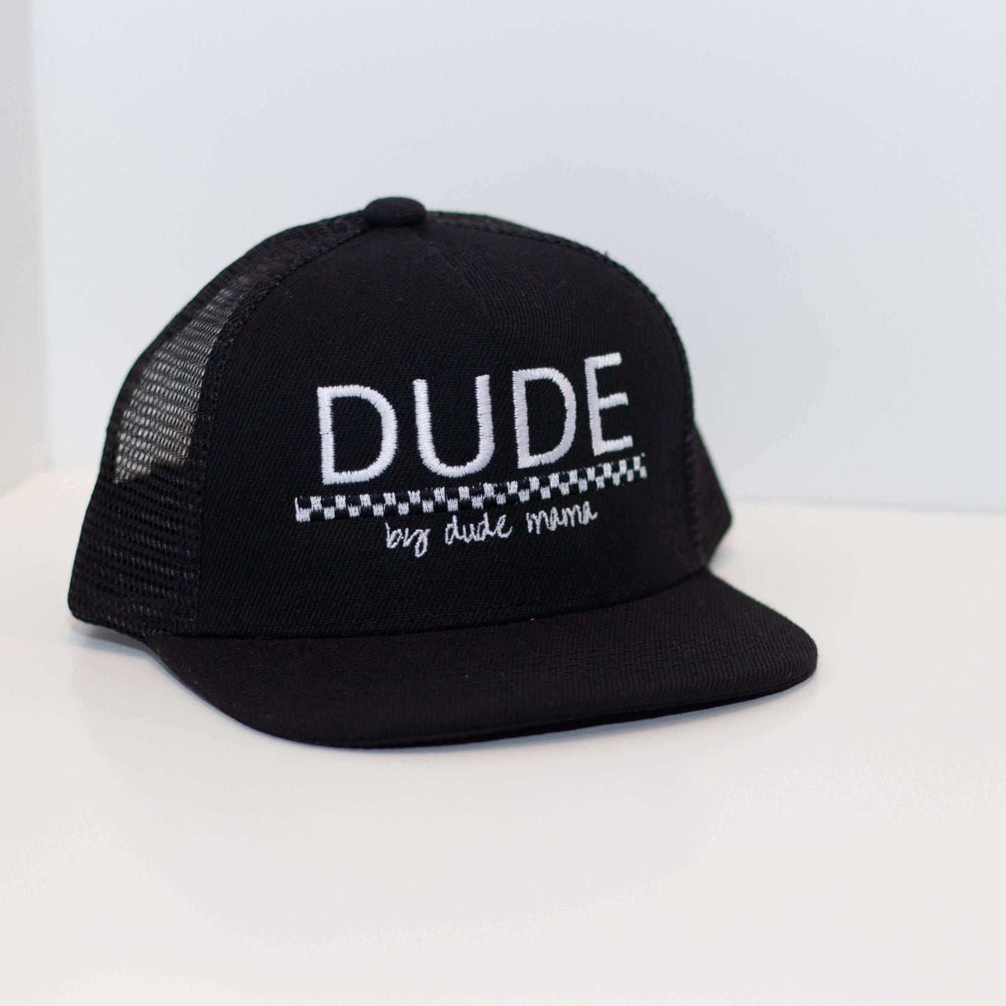 Dude Checkered Black Hat