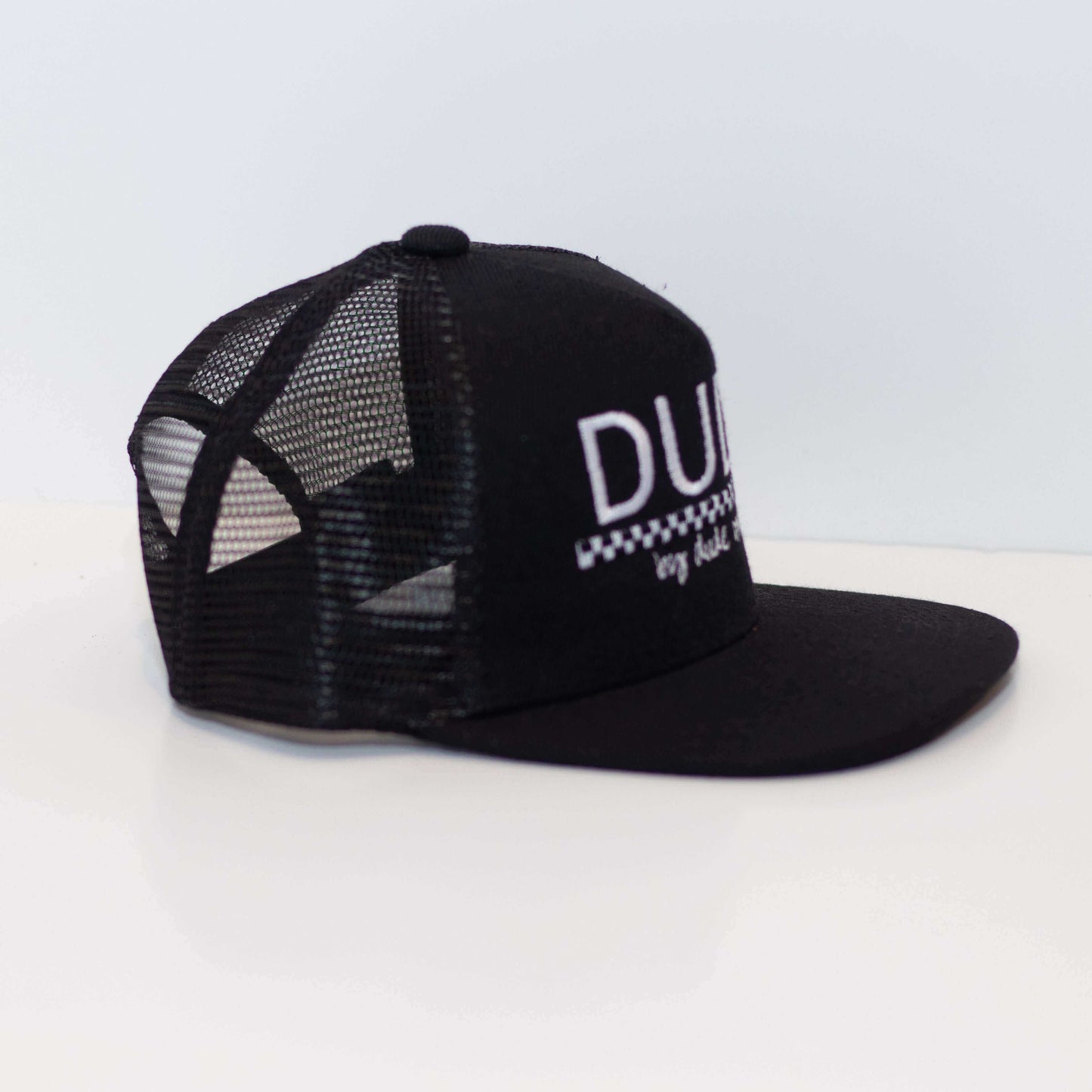 Dude Checkered Black Hat