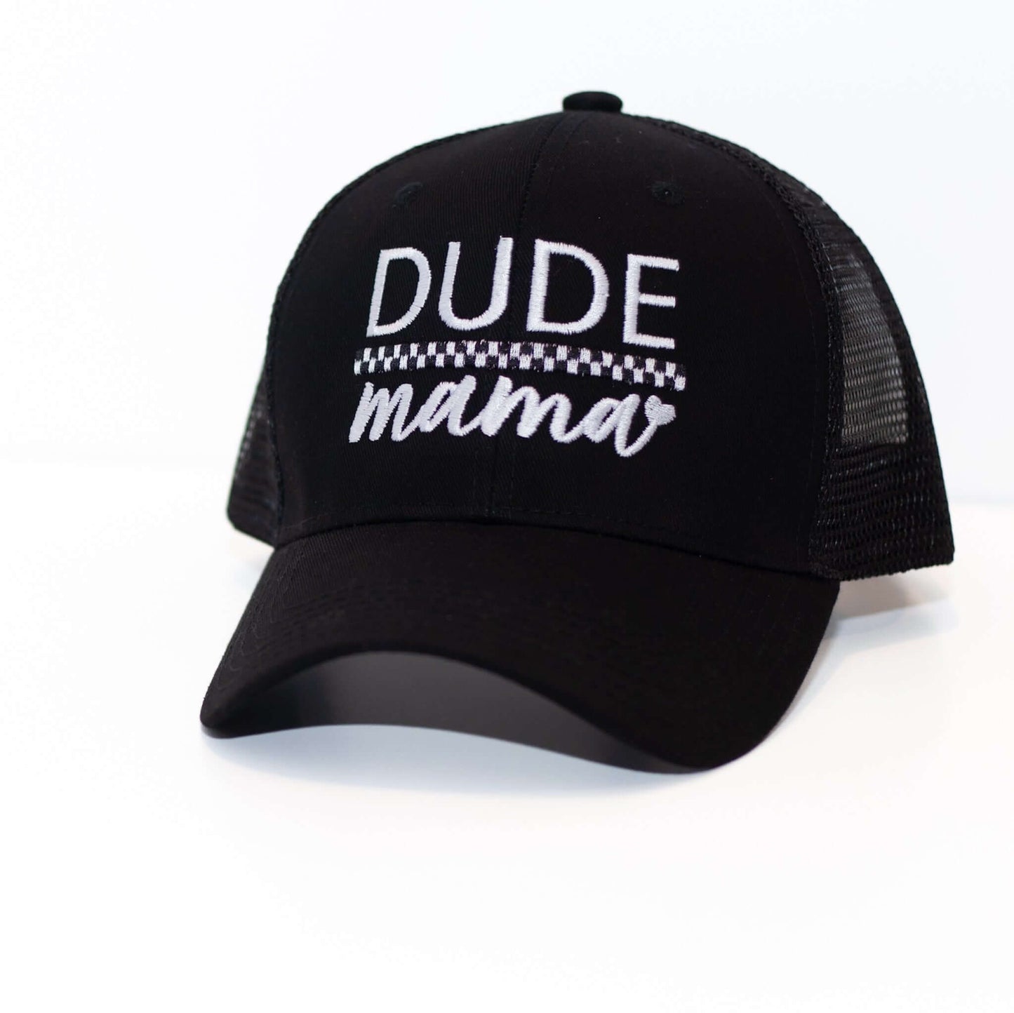 Mama & Dude Matching Black Checkered Hats