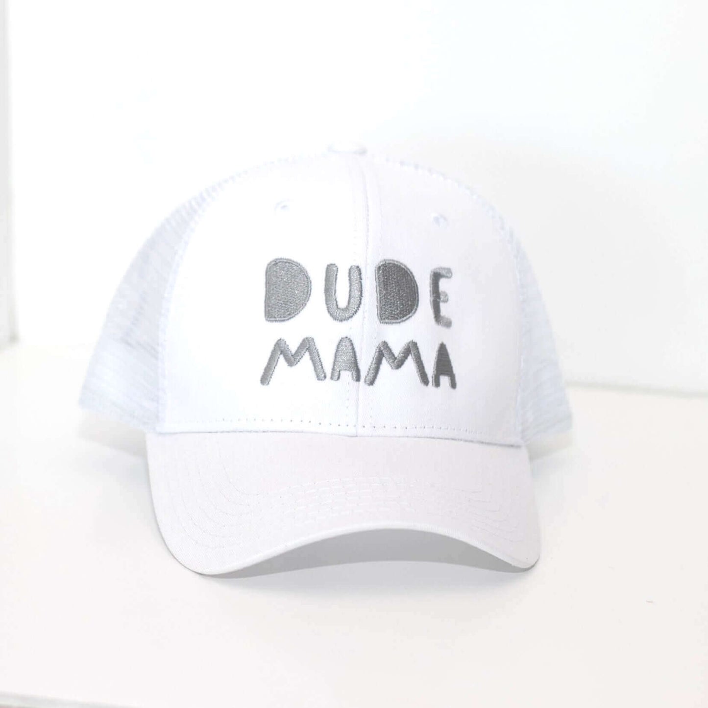 Mama & Dude Matching Gray on White Hats