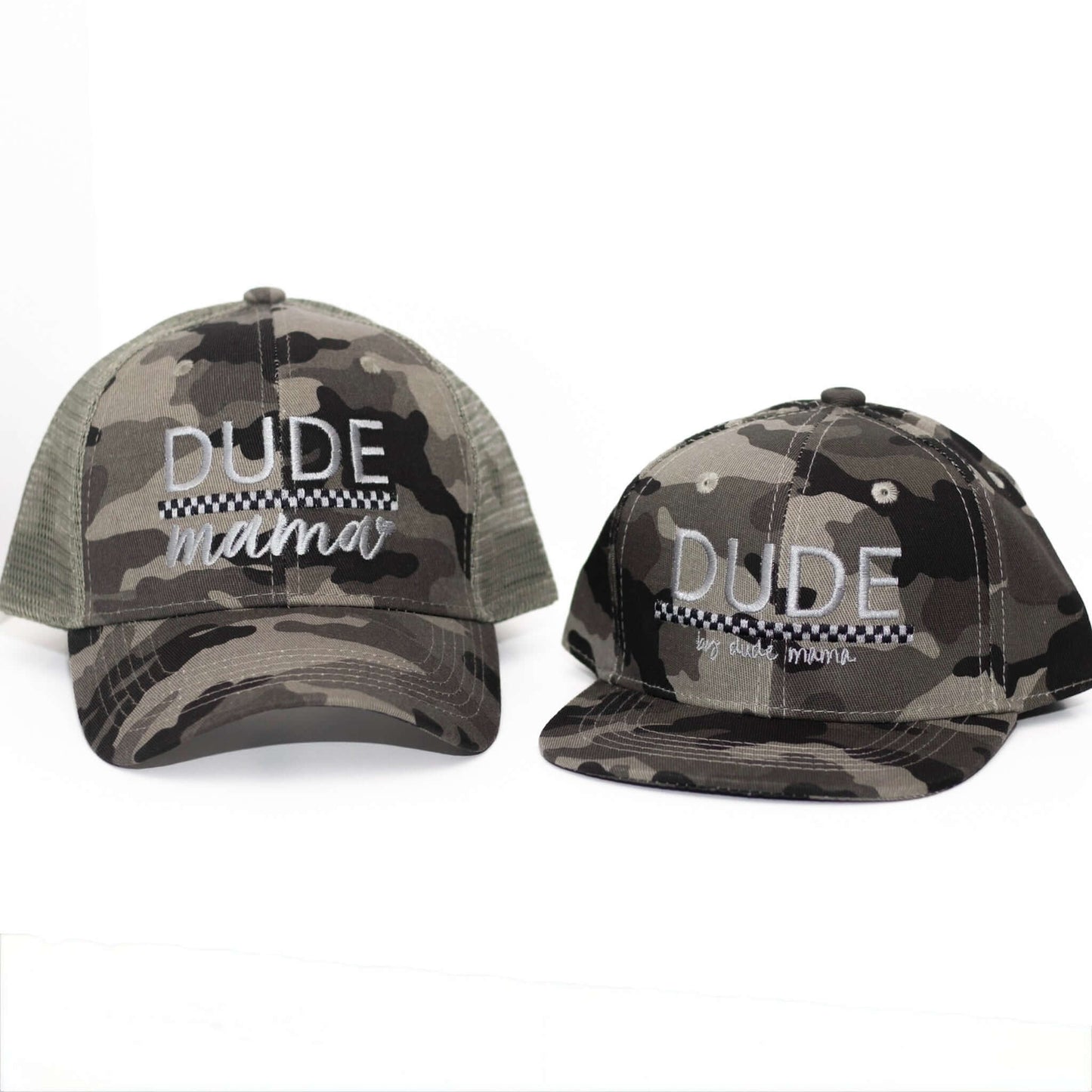 Dude Mama Camo Checkered Hat