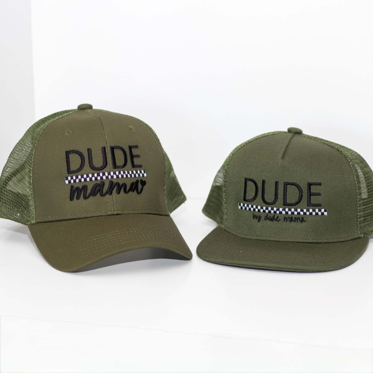 Dude Mama Checkered Evergreen Hat
