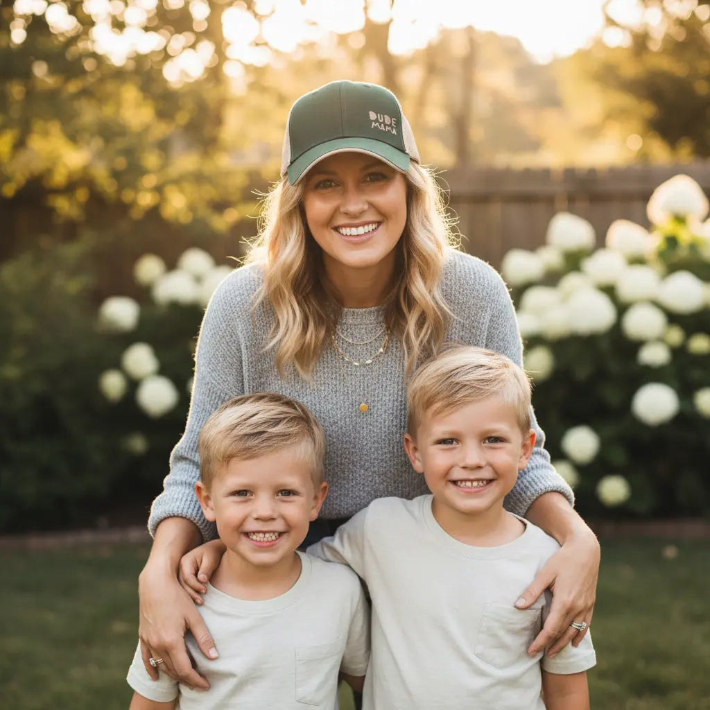 Forest Green + Tan Dude Mama Hat Dude Mama