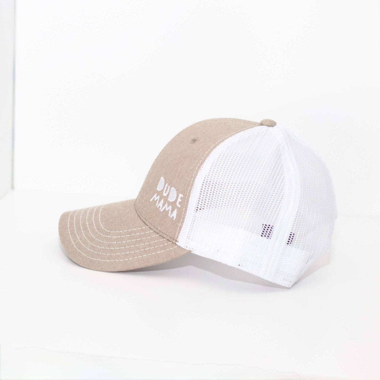 Dude Mama Cream and White Hat