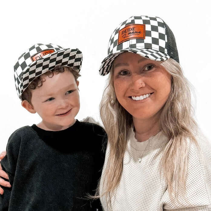 Mama & Dude Matching Checkered Hats