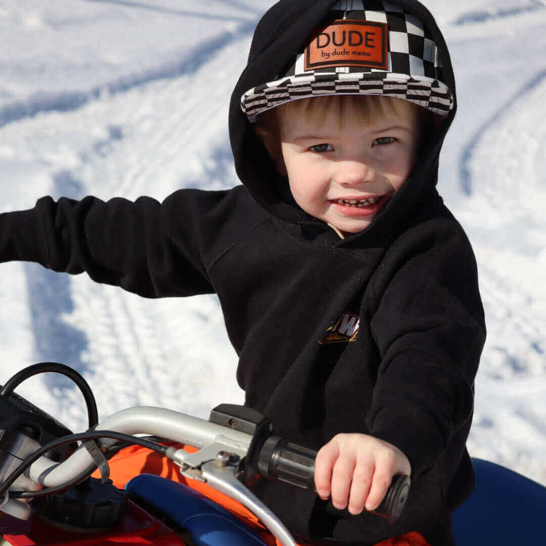 Boy hat | Dude Black & White Checkered Hat