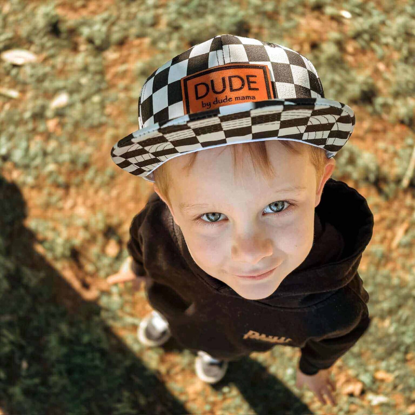 Boy hat | Dude Black & White Checkered Hat