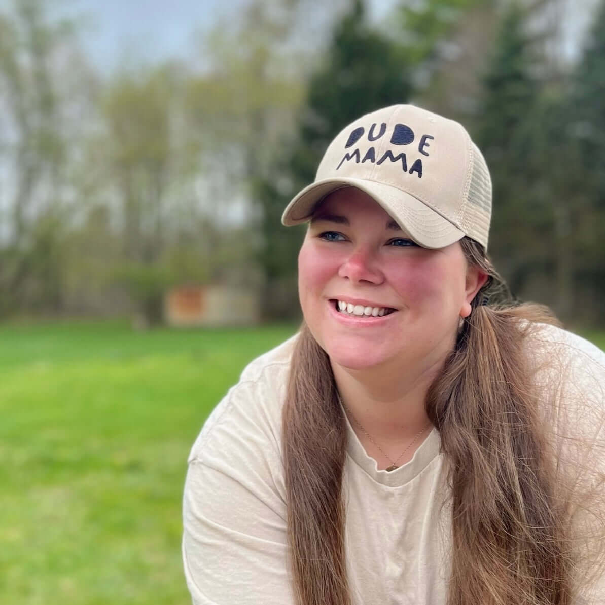 Dude Mama Black Embroidered Tan Hat