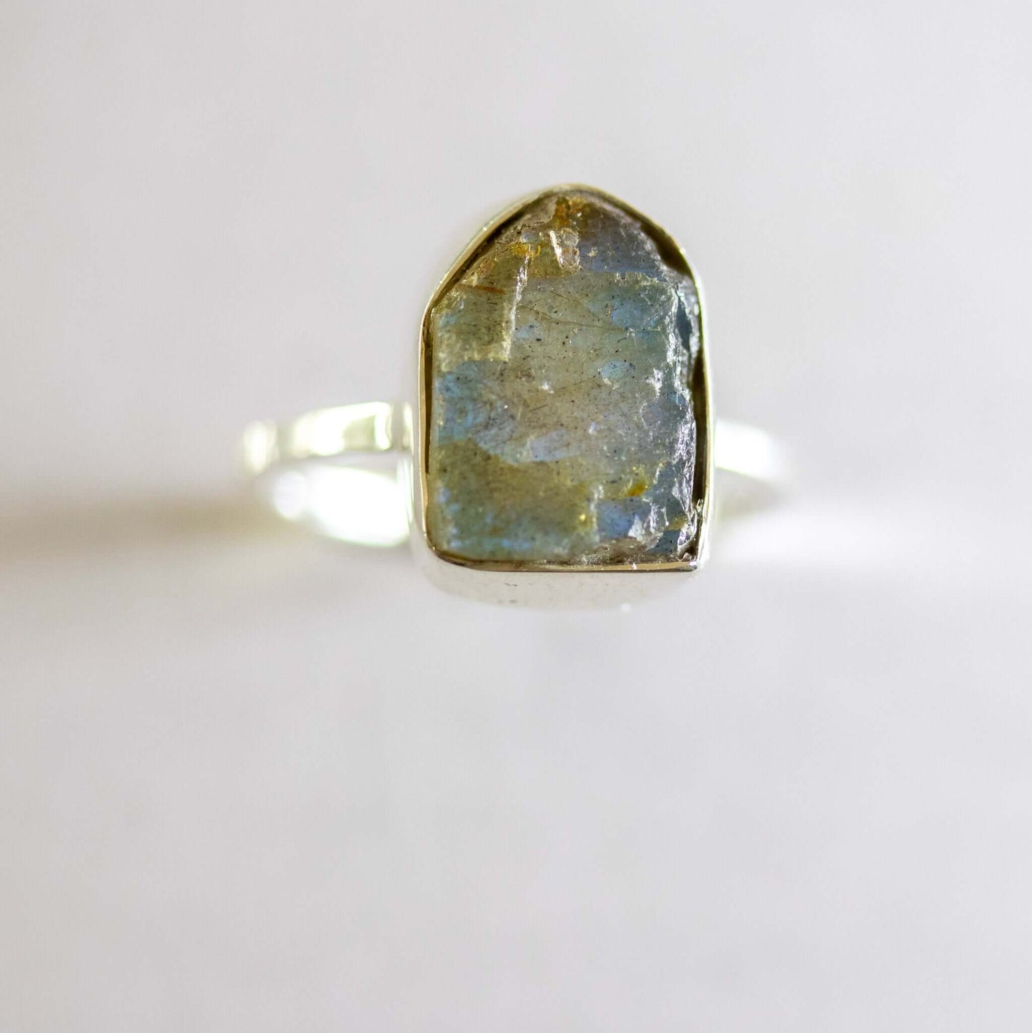 Engraved Dude Mama Labradorite Ring