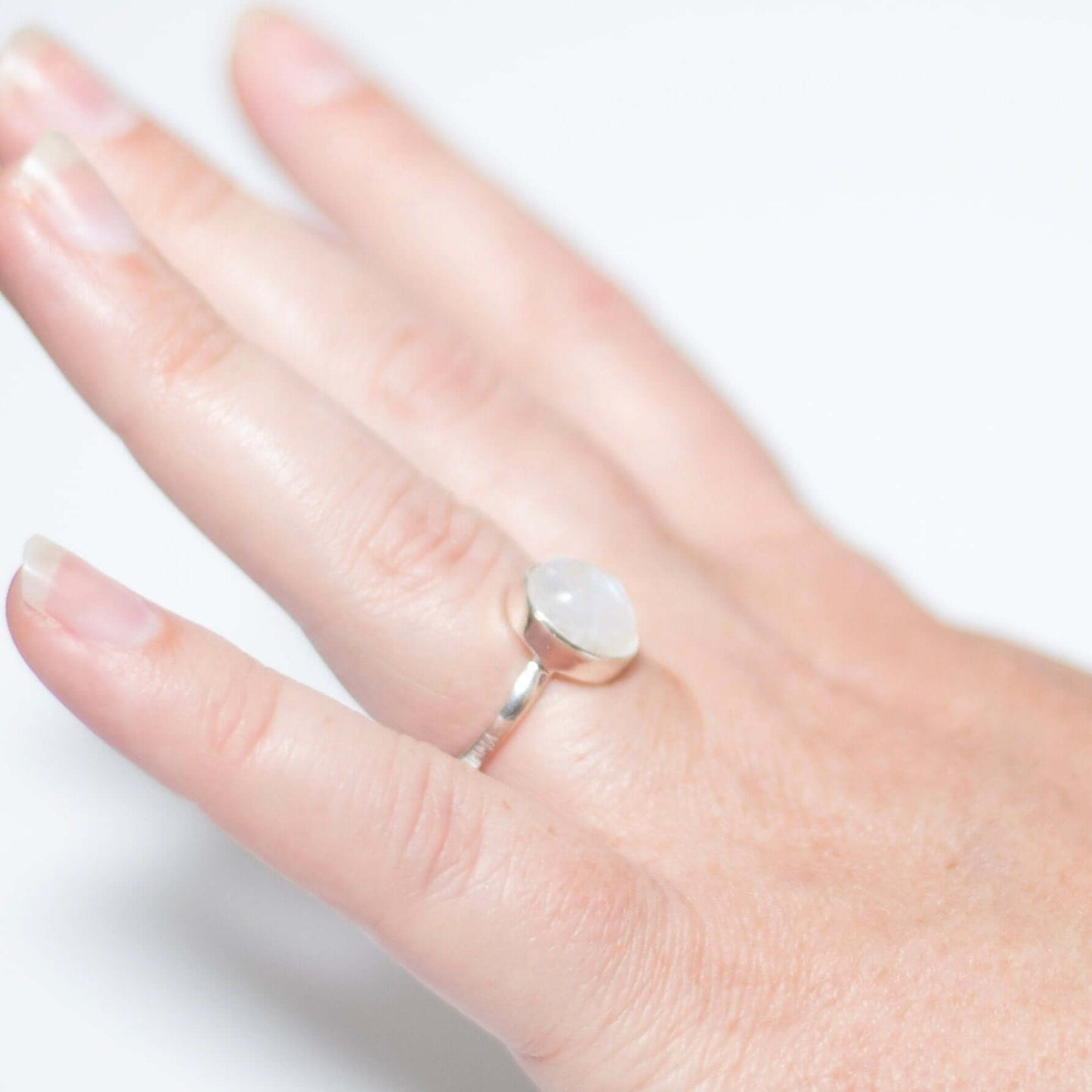 Engraved Dude Mama Moonstone Ring