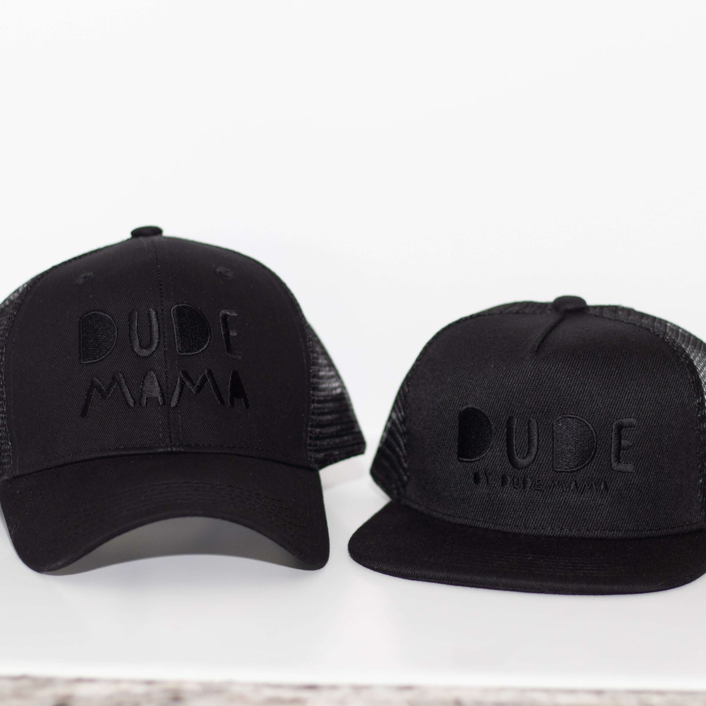 Mama & Dude Matching Black on Black Hats