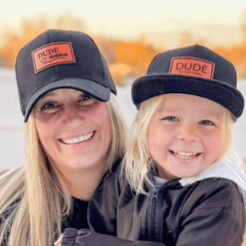Matching mom and son hats | Black Hats