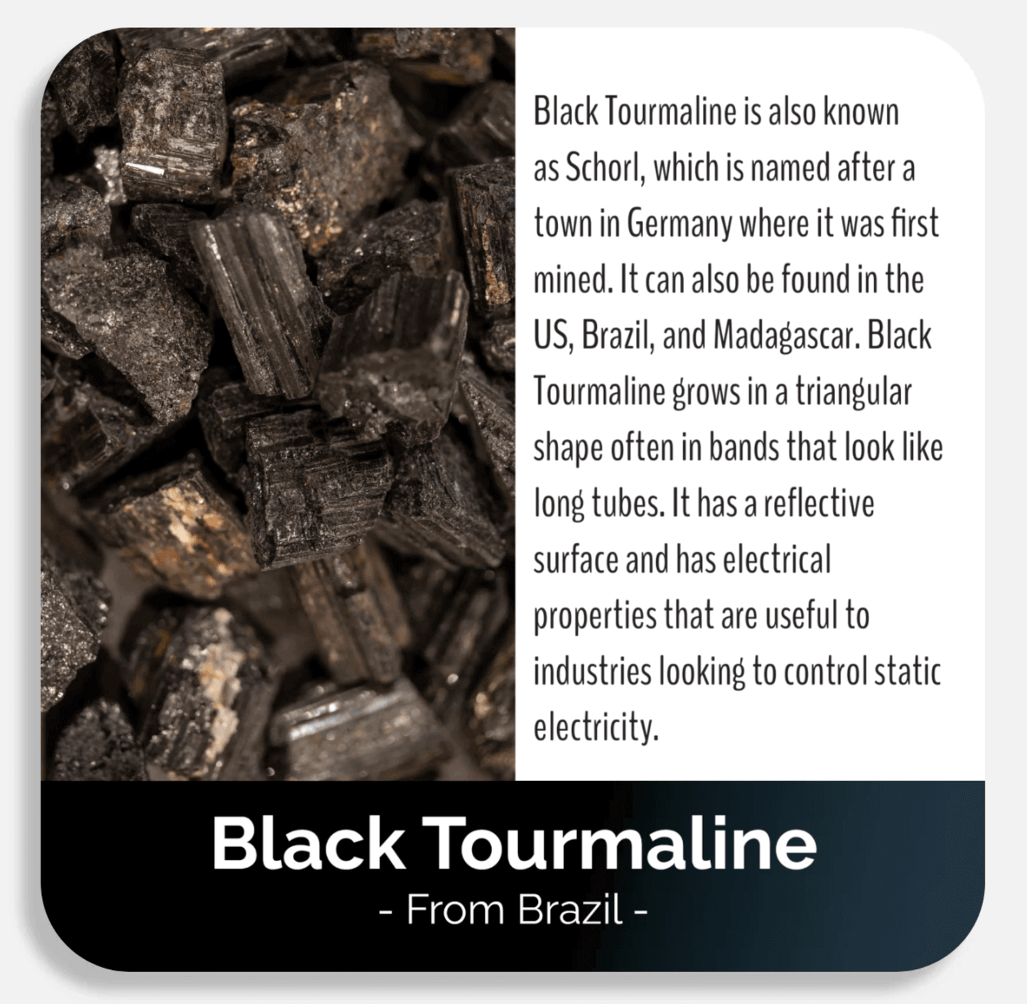 Black Tourmaline Rock + Dude Rocks Card