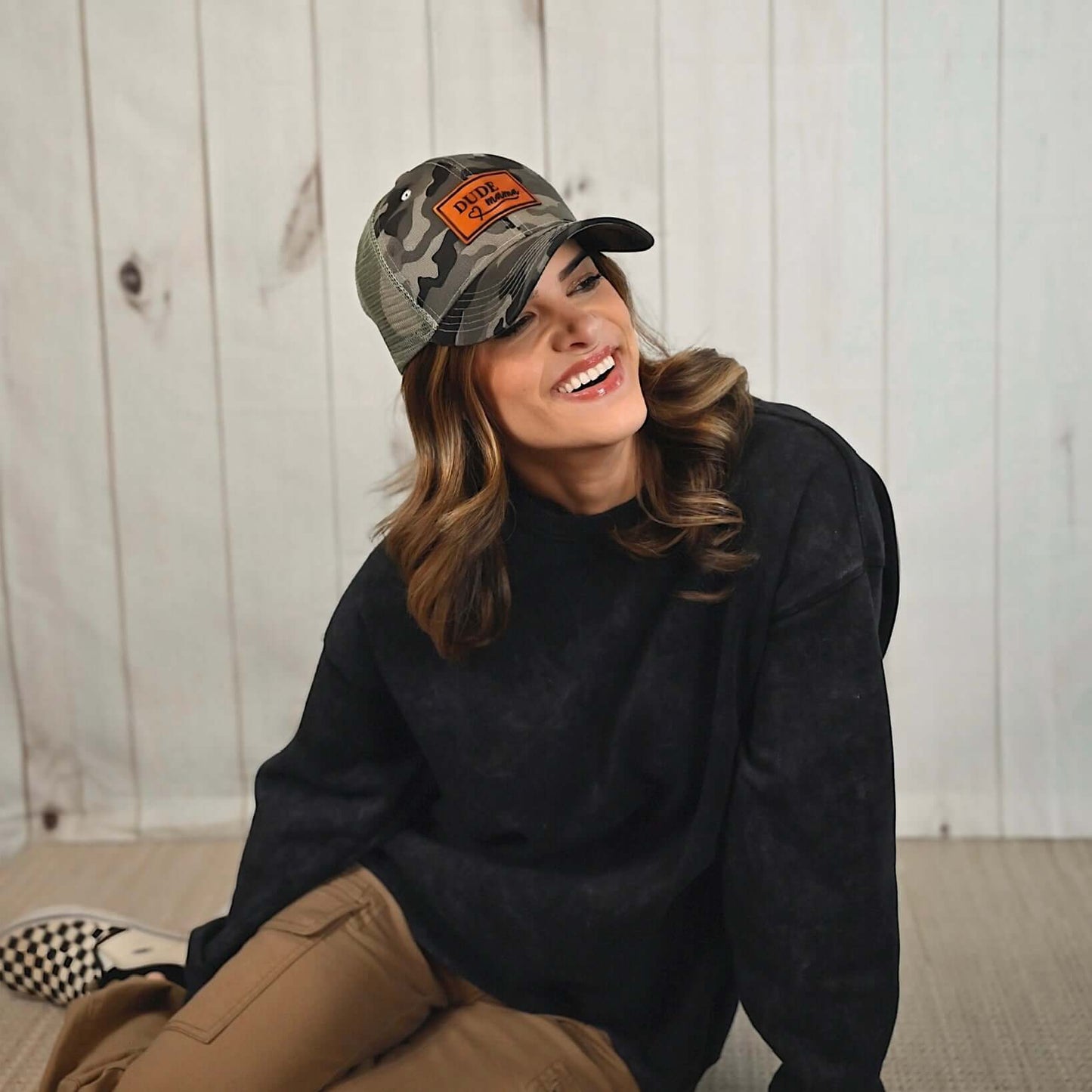 Dude Mama Camo Heart Hat