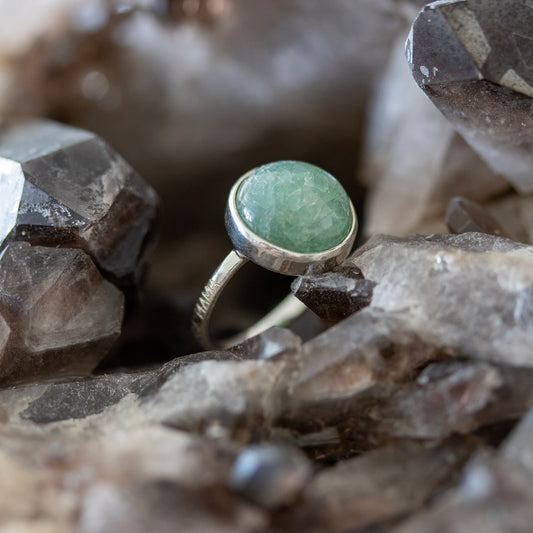 Aventurine Ring Dude Mama Engraved