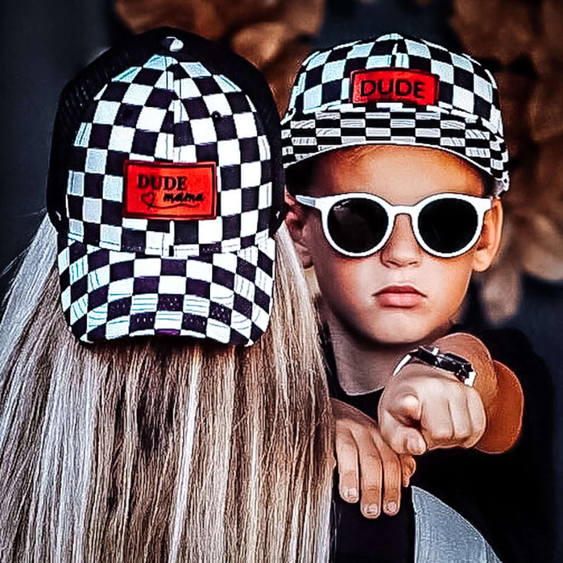 Matching Hats | Mama & Dude Matching Checkered Hats