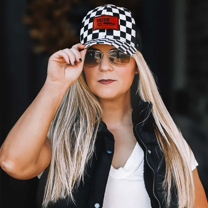Dude Mama Checkered Hat