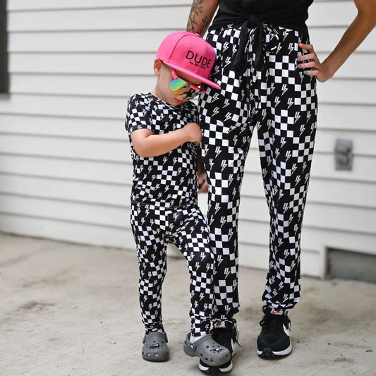 mom and son matching bamboo