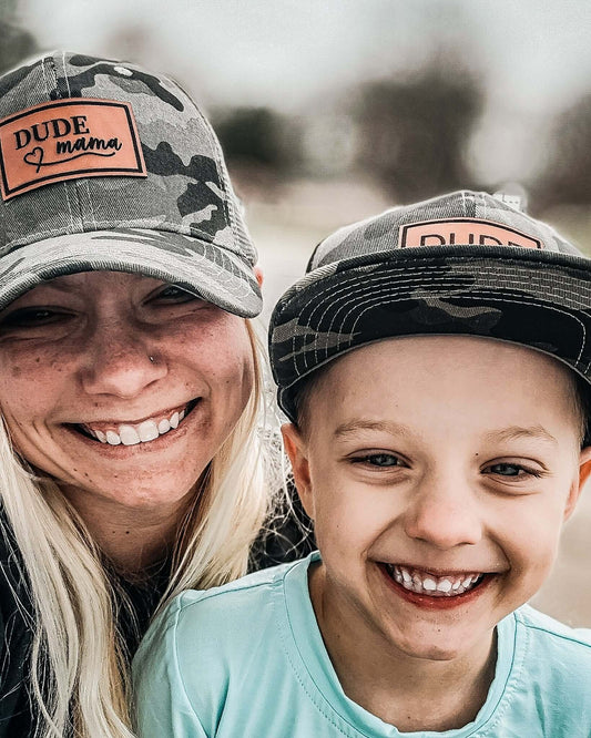 Mama & Dude Matching Camo Patch Hats