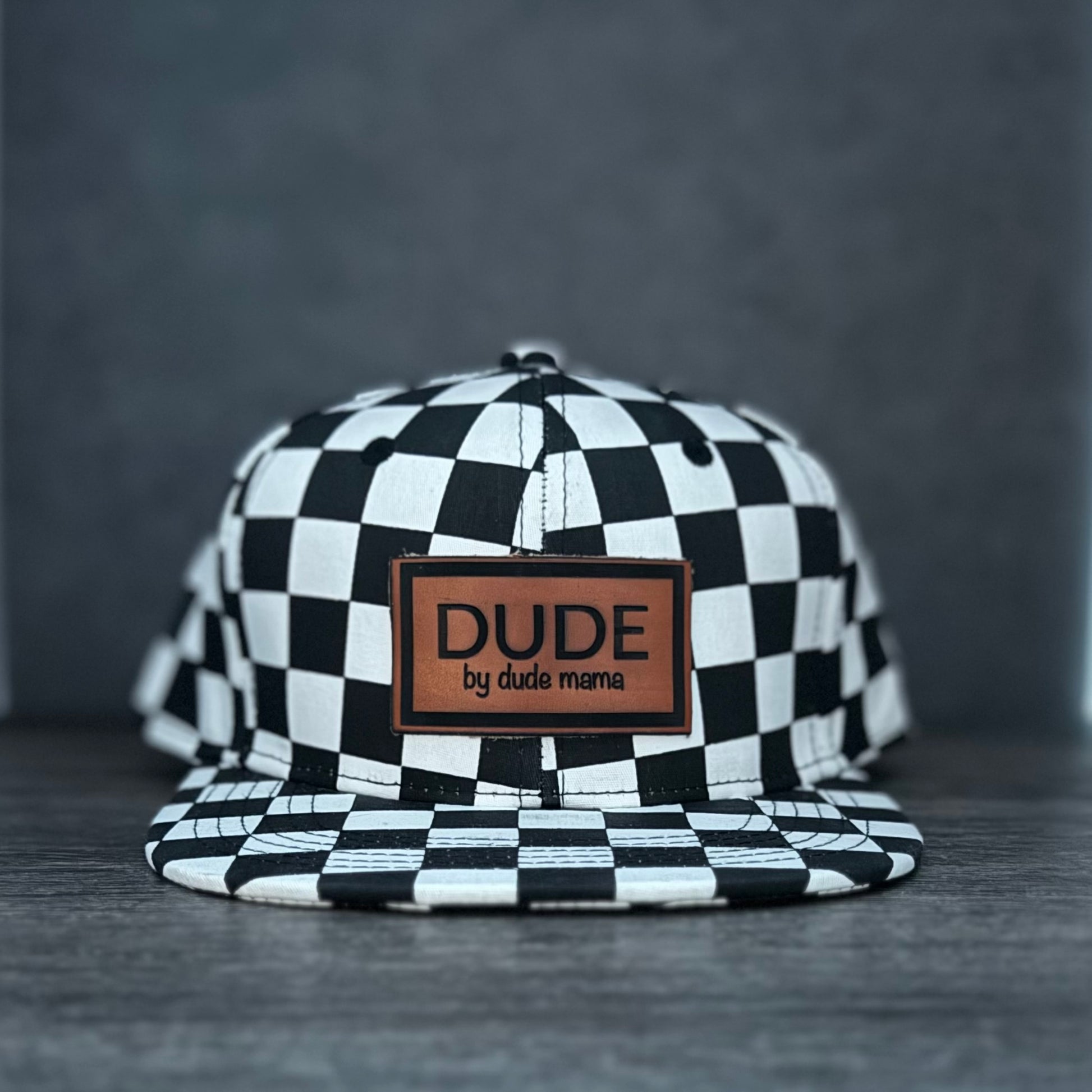 Black & White Checkered Trucker Hat