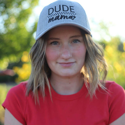 Dude Mama Checkered Grey Hat