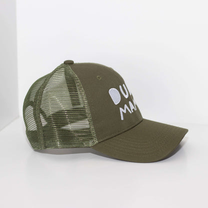 Dude Mama White Embroidered Green Hat