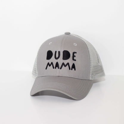 Dude Mama Black Embroidered Grey Hat