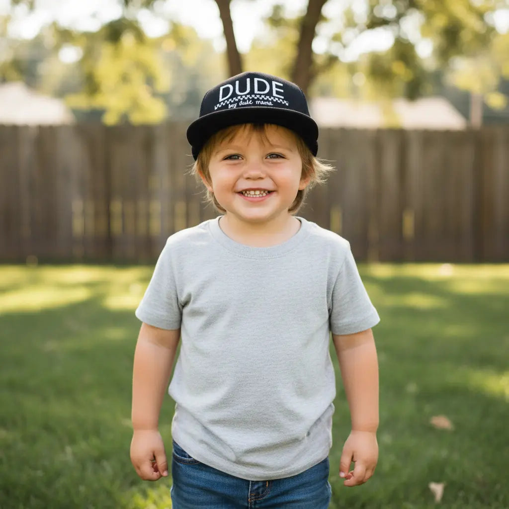 Black + Checkered Dude Hat Dude Mama