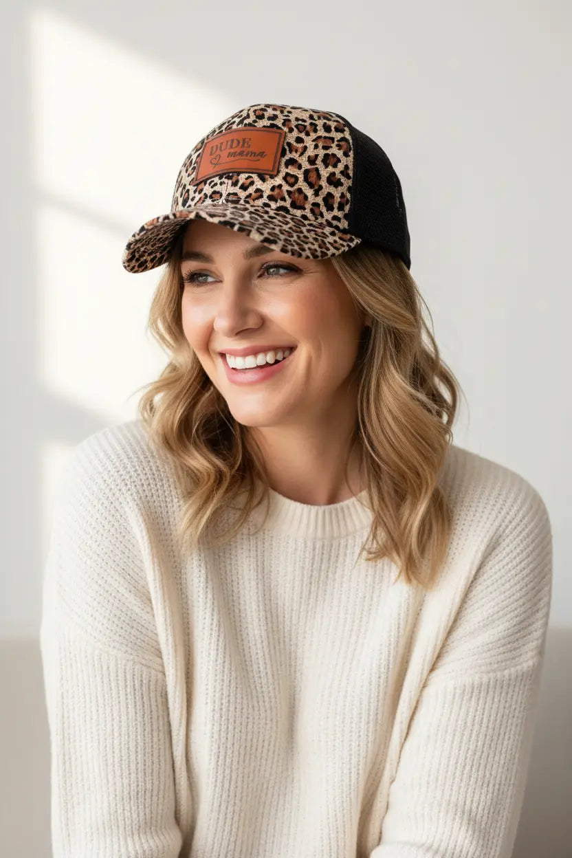 Animal Print Dude Mama Hat Dude Mama