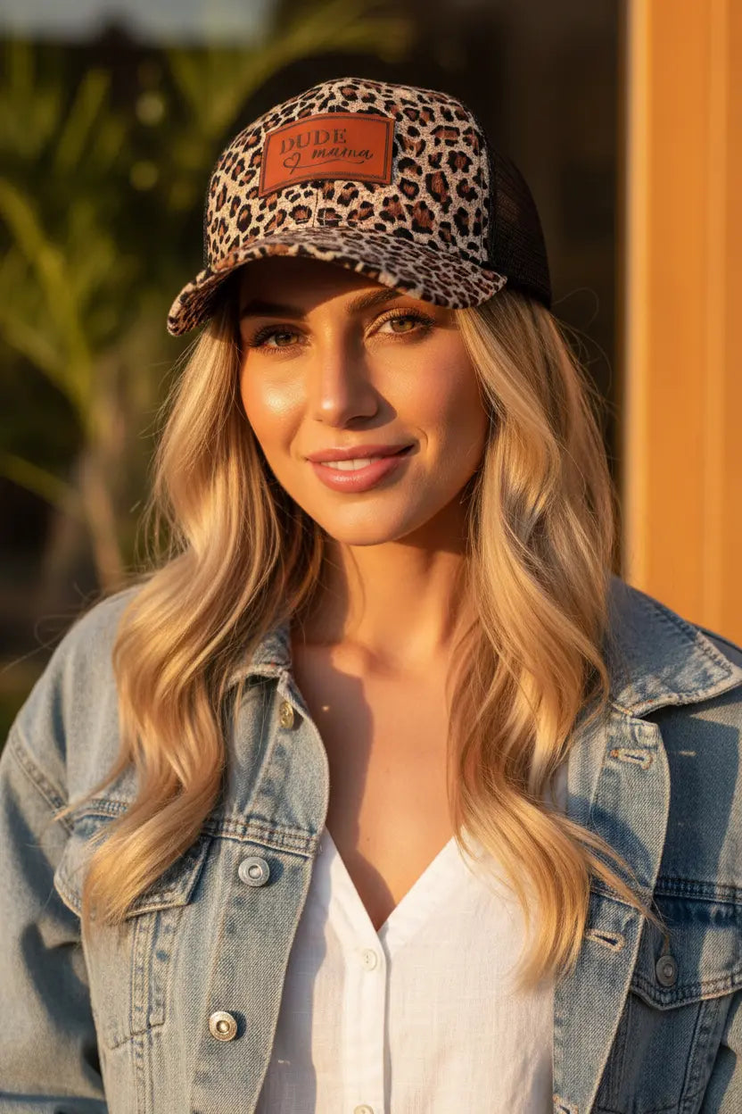 Animal Print Dude Mama Hat Dude Mama