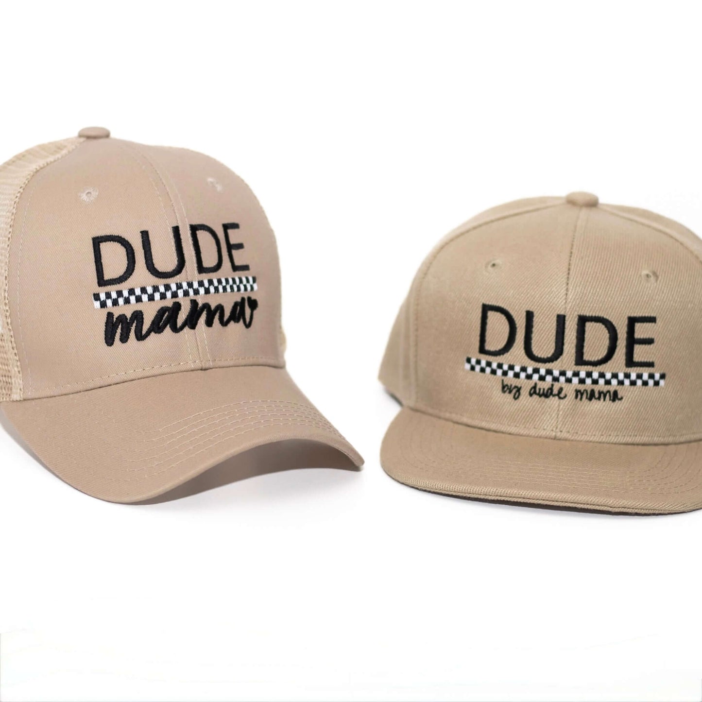 Dude Mama Checkered Tan Hat