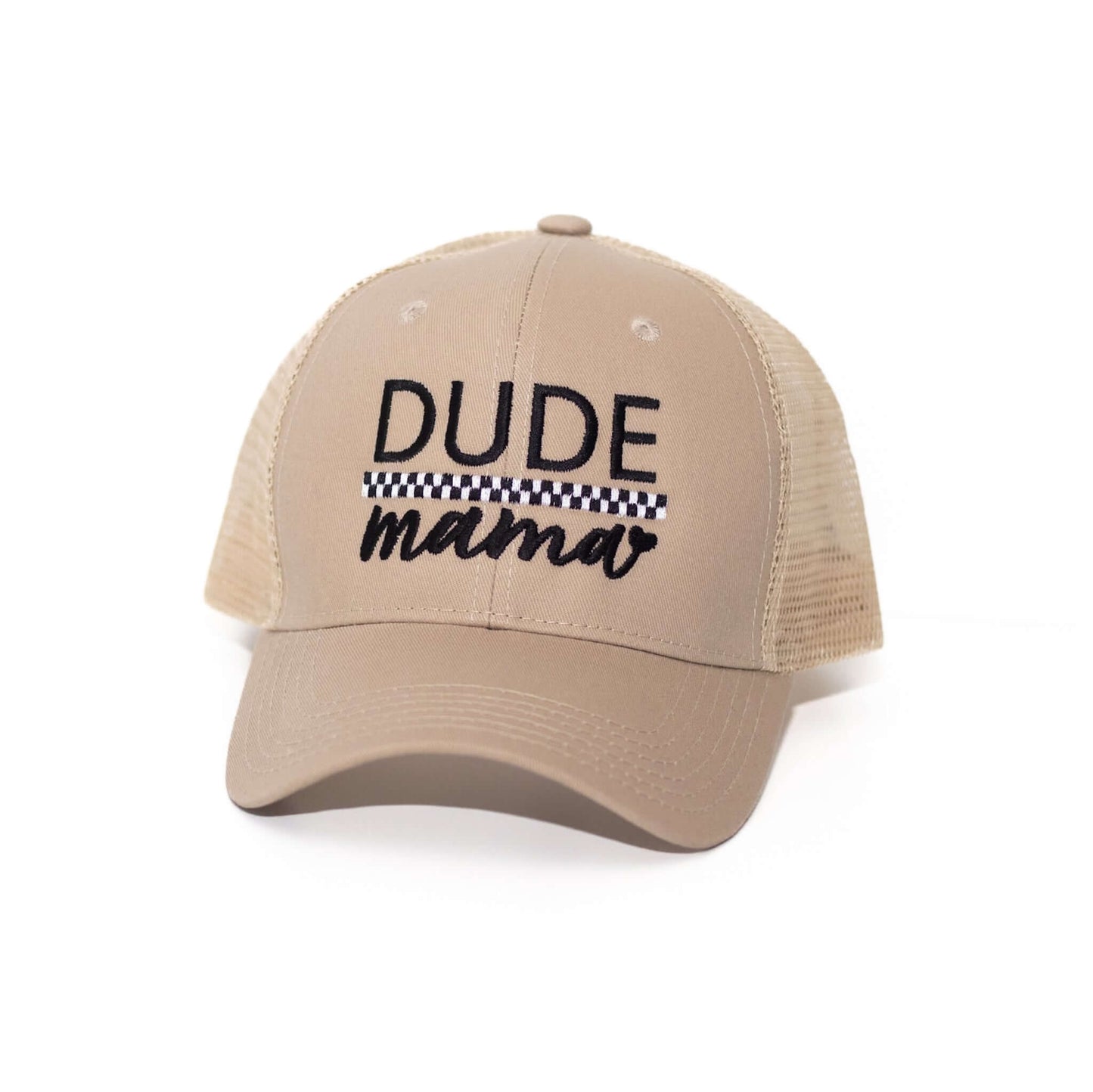 Dude Mama Checkered Tan Hat