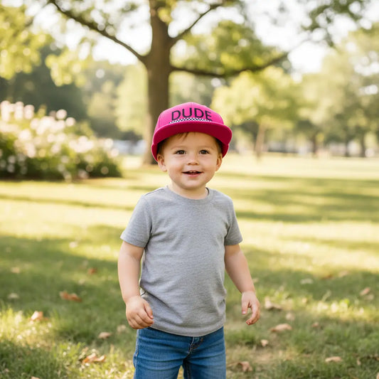 Hot Pink + Checkered Dude Hat Dude Mama
