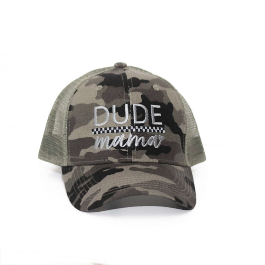 Dude Mama Camo Checkered Hat
