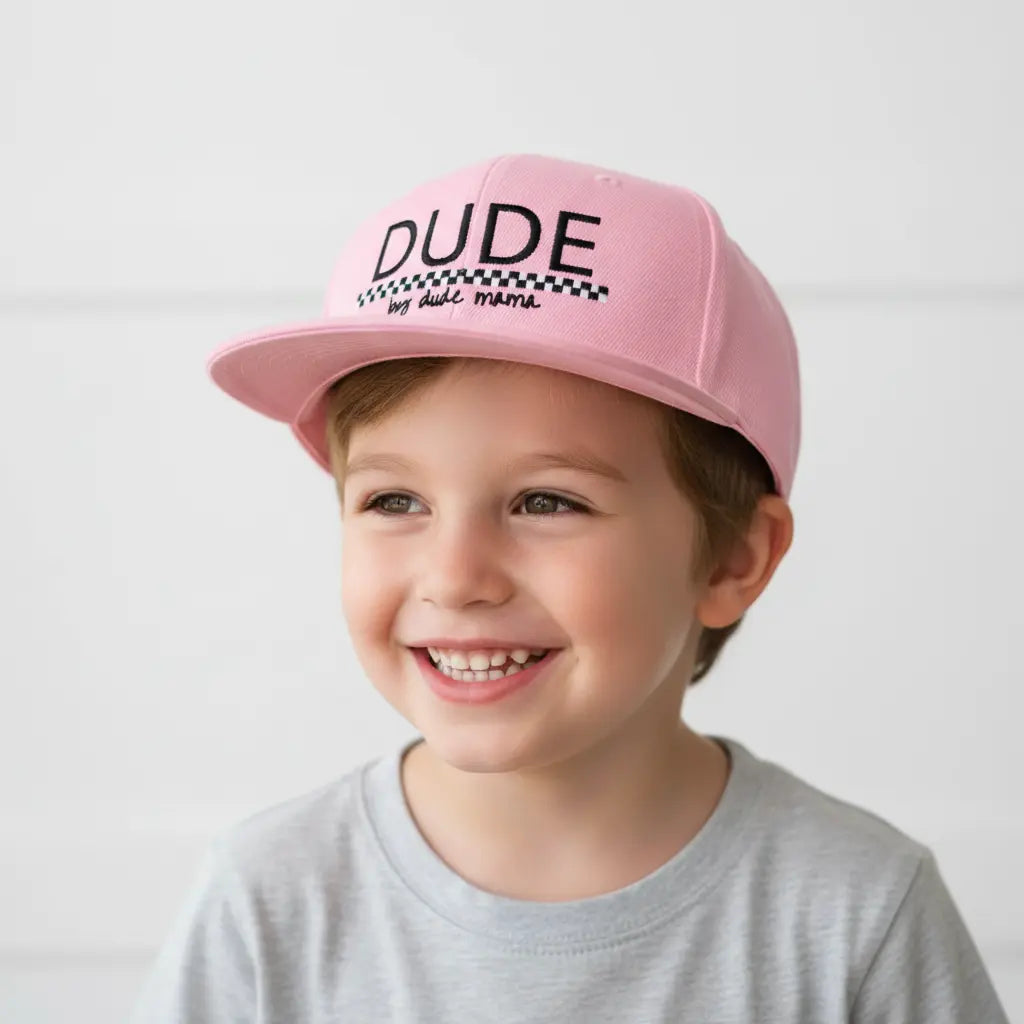 Light Pink + Checkered Dude Hat Dude Mama