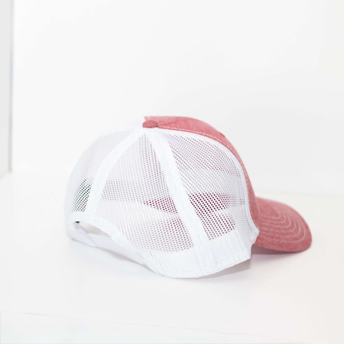 Dude Mama Light Red and White Hat