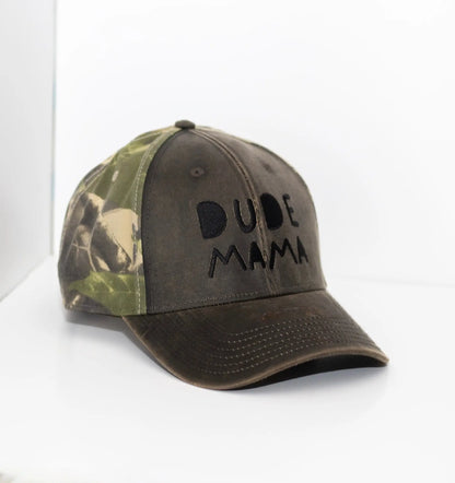 Camo + Brown Dude Mama Hat Dude Mama