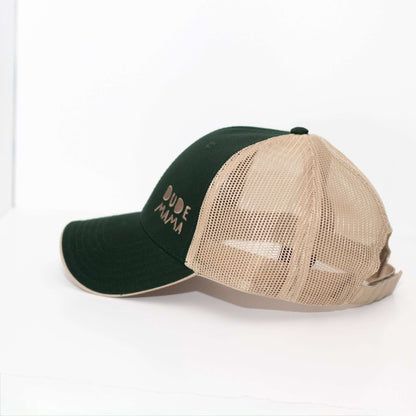 Dude Mama Forest Green and Tan Hat