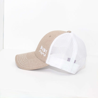 Dude Mama Cream and White Hat