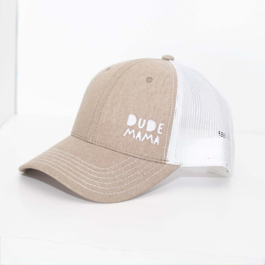 Dude Mama Cream and White Hat