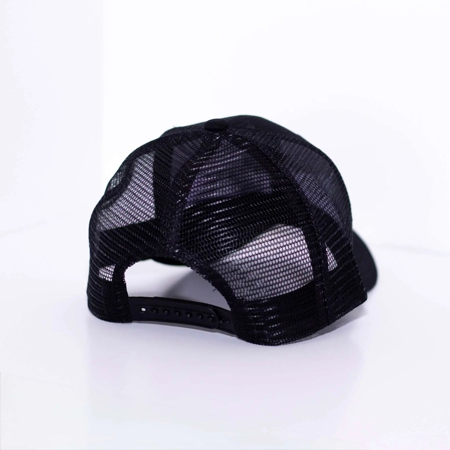 Raising a Gentleman - Boy Mom Hat in black with mesh back, perfect for moms raising boys. Back of hat.