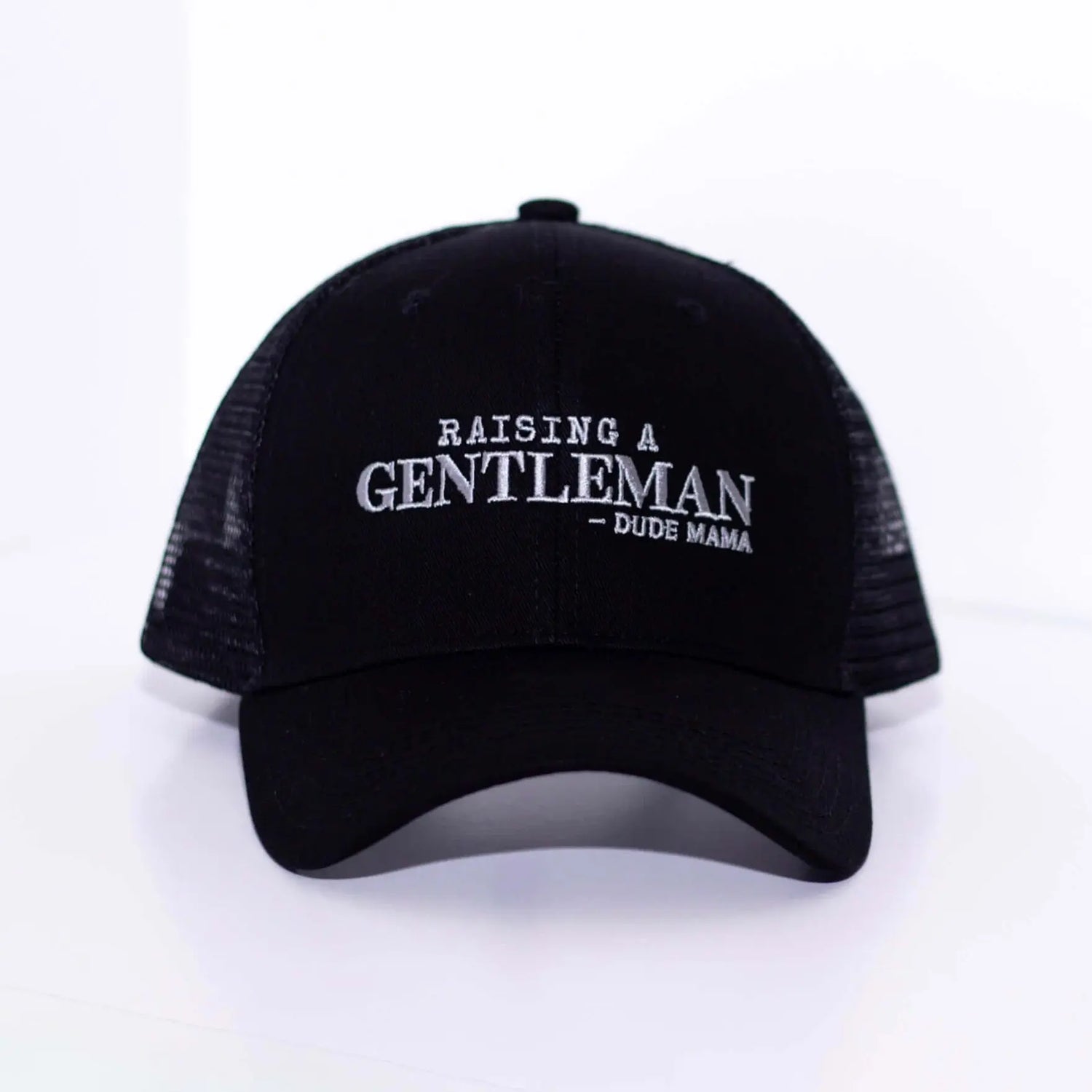 Black Raising a Gentleman - Boy Mom Hat for moms celebrating their roles while raising boys.